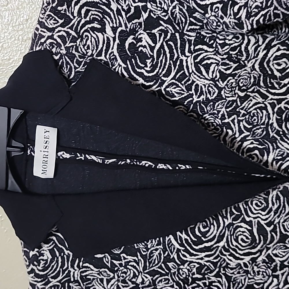 Morrisey Blazer Coat Black and White Floral print women's Size: Small ? - Picture 6 of 15